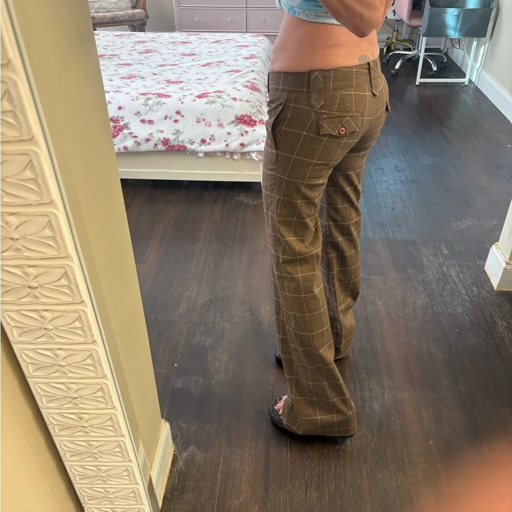 Frankie B. Brown Plaid Trousers - Picture 3 of 16